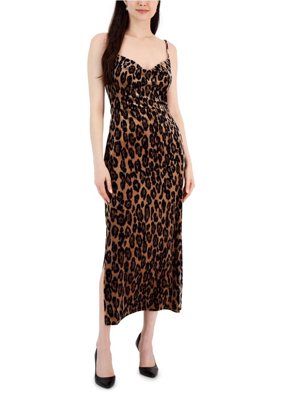 Taylor Women’s Size 10 Sleeveless Strappy Animal Print Velvet Sheath Dress NWT
